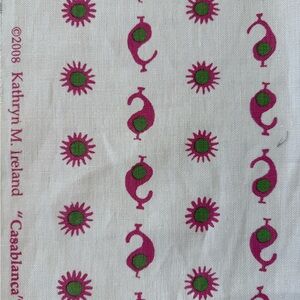 Kathryn Ireland Casablanca Pink and Green Linen Fabric 2 Yards